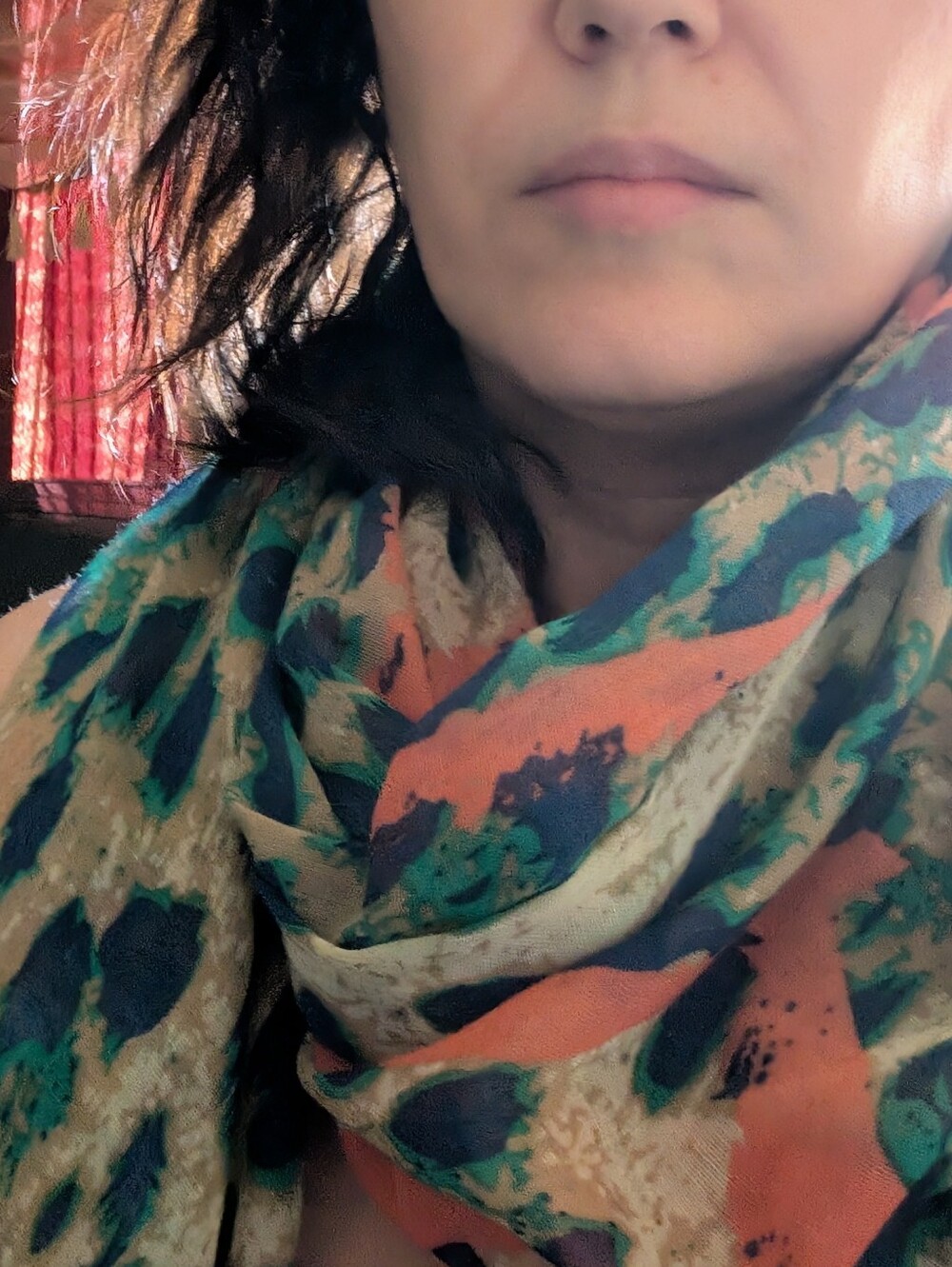 Lightweight Multicolor Animal Print Scarf - Women's Accessory